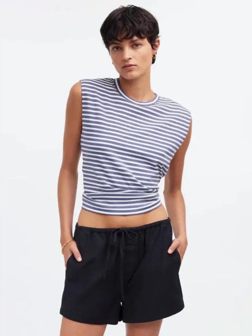 Madewell Black Poplin Boardwalk Shorts XS NWT